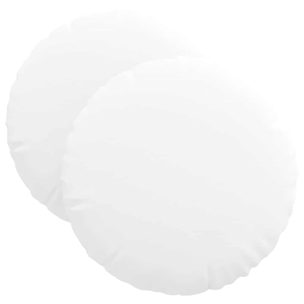 Coussins de siège 2 pcs blanc ø40 x 13 cm tissu