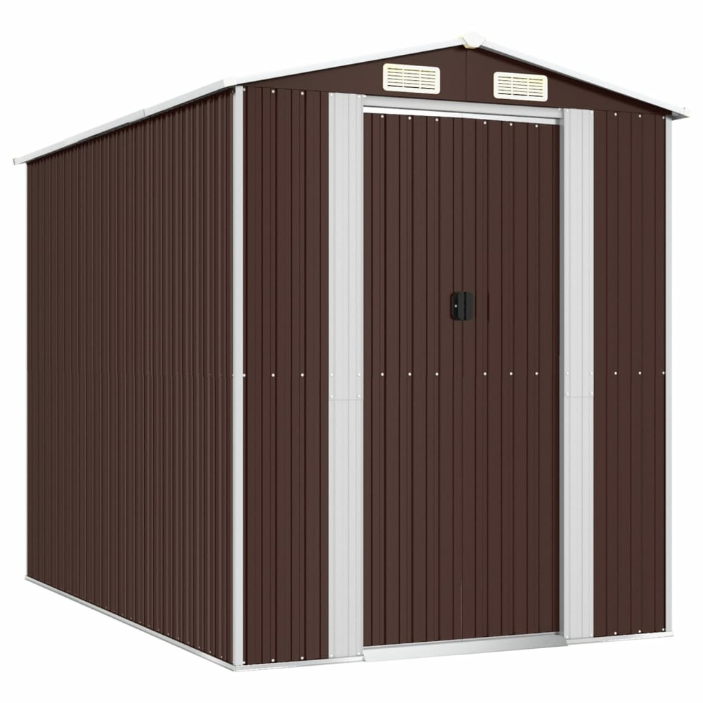 Abri de jardin cabane cabanon maison de stockage remise extérieur hangar outils robuste foncé 192 x 274 x 223 cm acier galvan