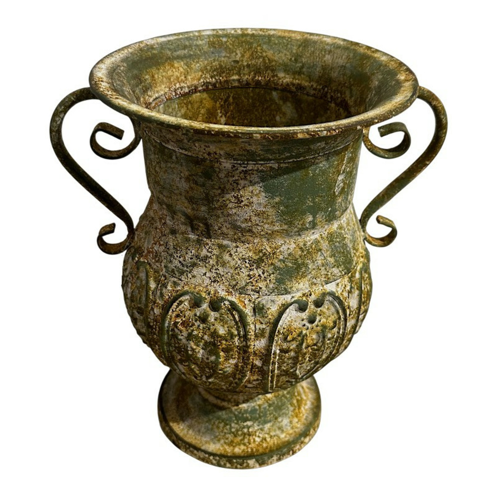 Vase jardin patiné 24x19x28cm