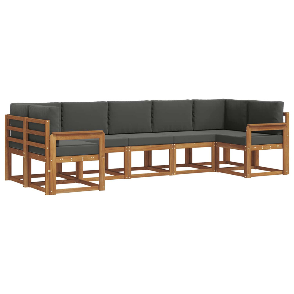 Ensemble de canapés d'extérieur 7 pcs naturel et anthracite