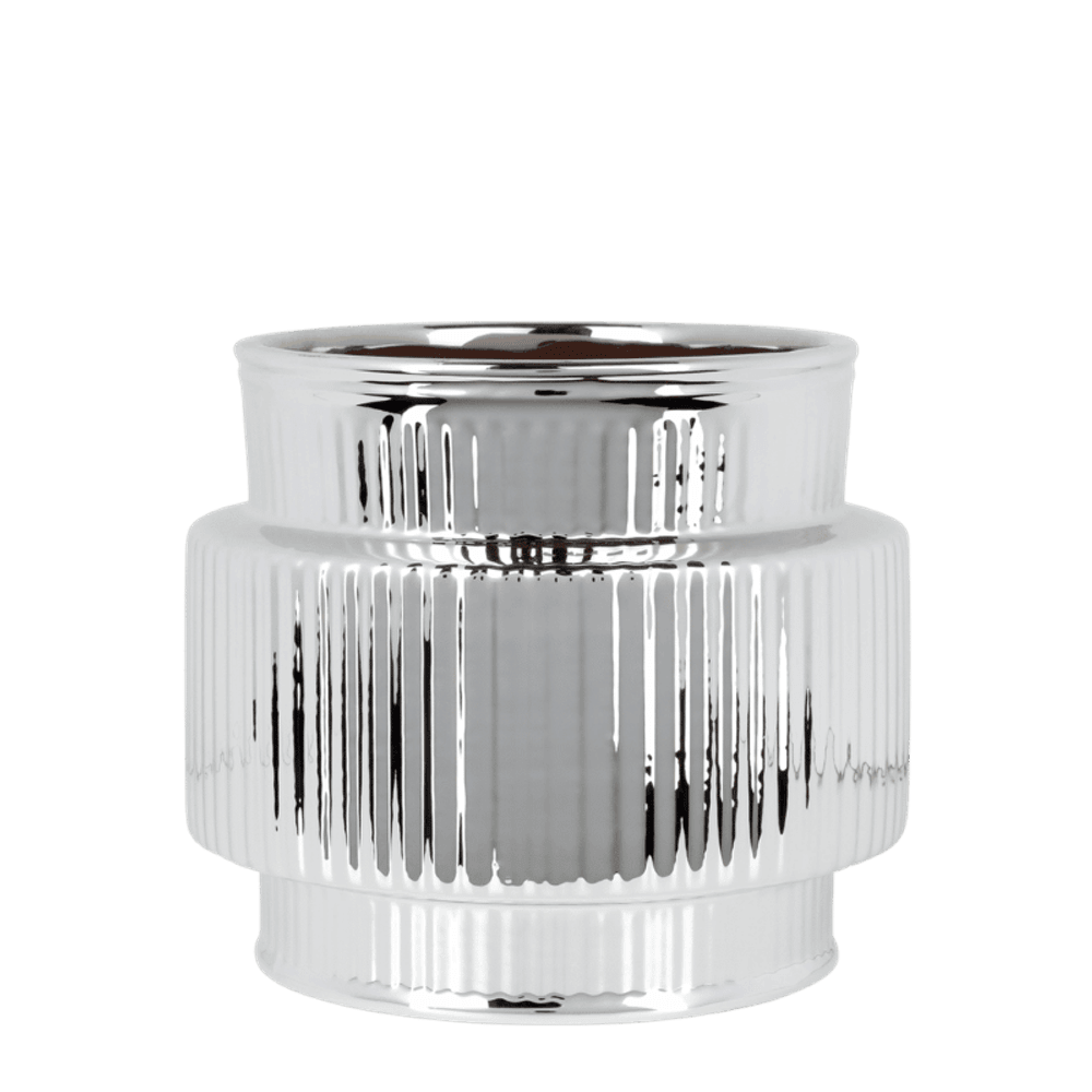 Cache-pot allure shiny argenté - ø9 cm x h11,5 cm
