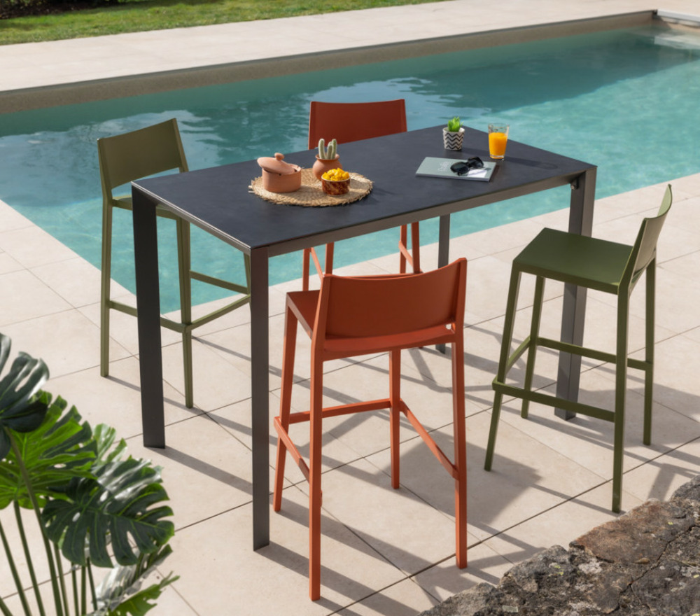 Ensemble bar - vert et terracotta - almaos