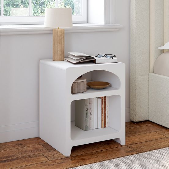 Lot de 2 tables de chevets organiques alesia bois blanc 2 niches