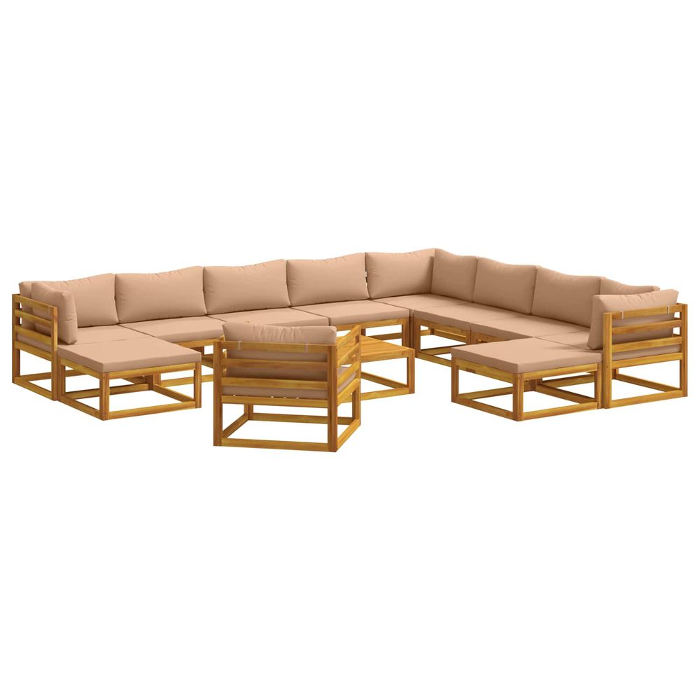 Ensemble de canapés 12 pc naturel bois d'acacia massif