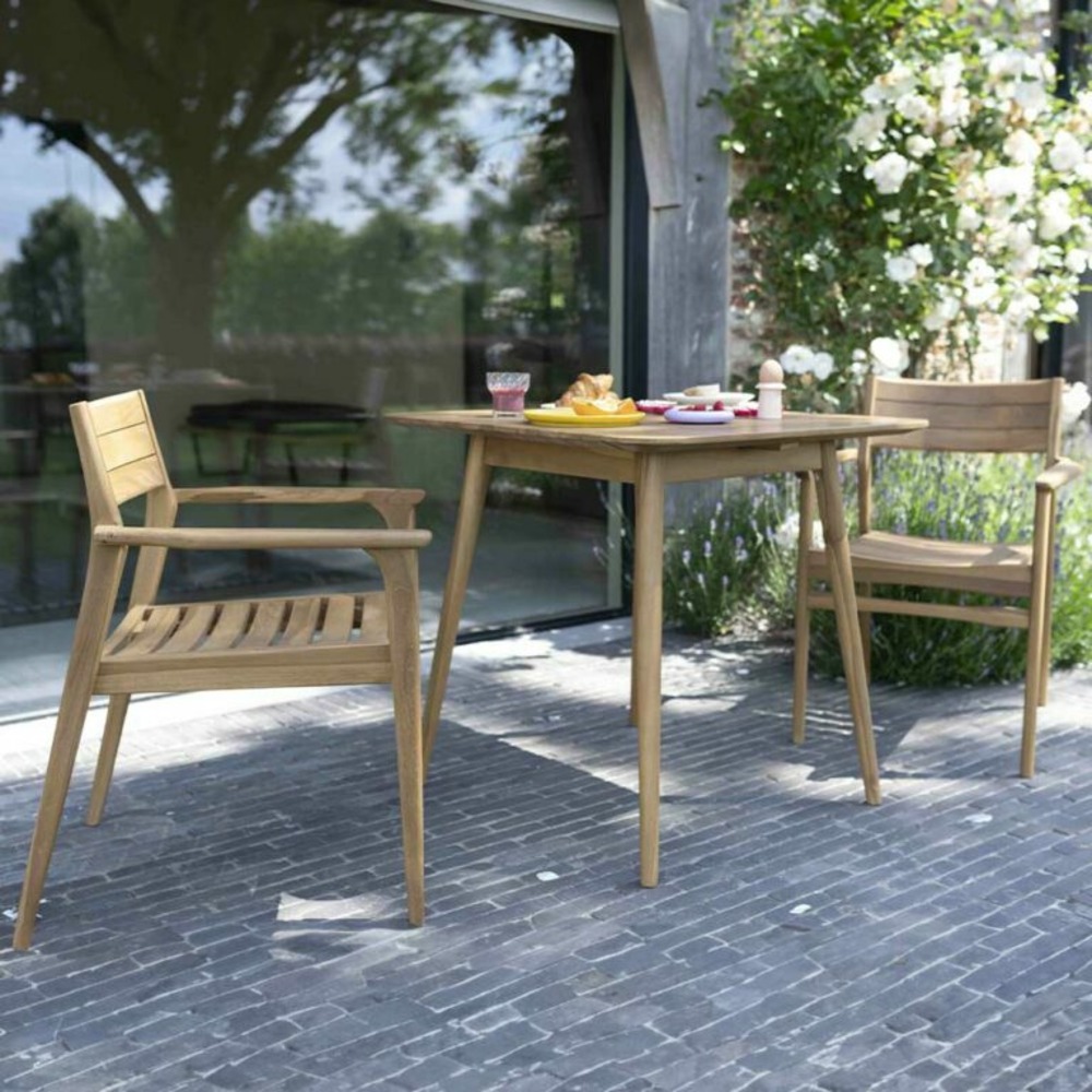 Ensemble en teck massif 2/4 places avec 2 fauteuils naples