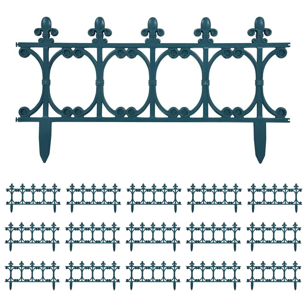 Bordures de jardin 16 pcs vert 10 m pp