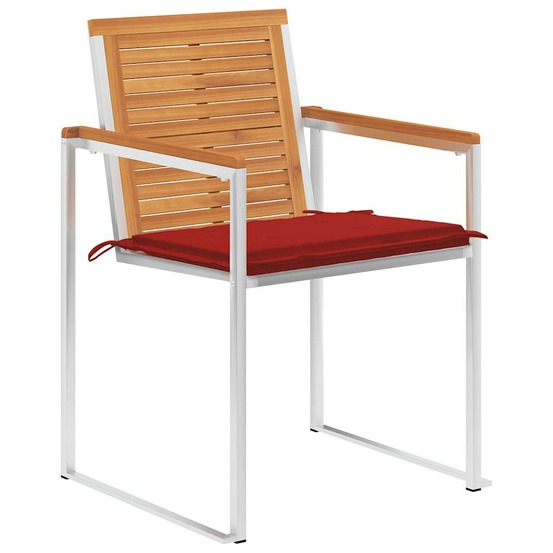 Chaises de jardin lot de 8 avec coussins bois d'acacia solide