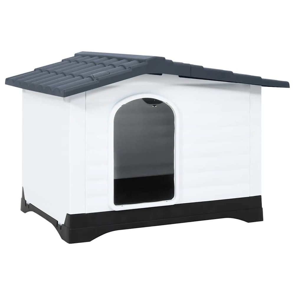 Grande niche pour chien polypropylène plancher surélevé gris 90.5x68cm