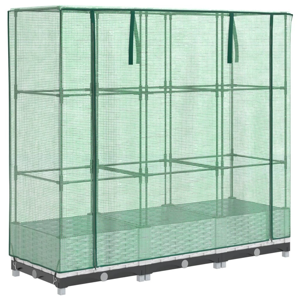 Jardinière bac lit surélevé plantes fleurs terrasse jardin surélevée avec housse aspect rotin 120 x 40 x 123 cm blanc 02_0038