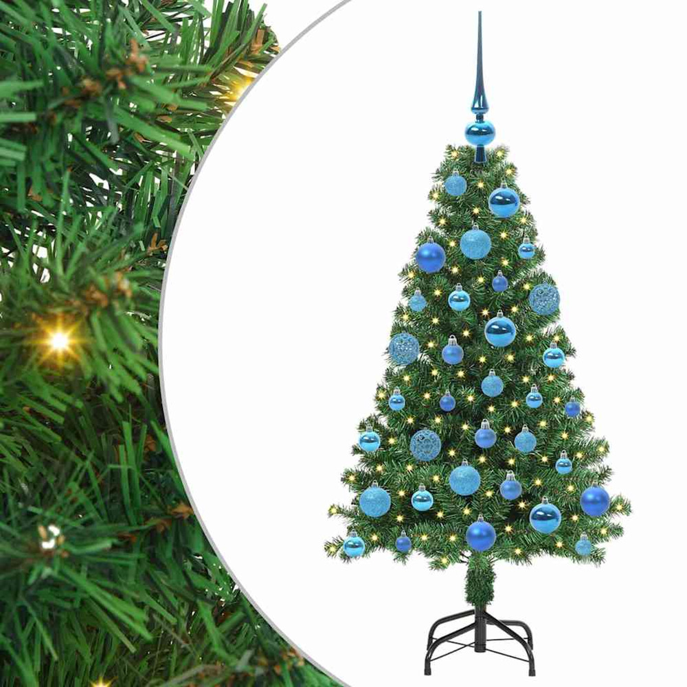 Sapin de noël artificiel vert 120 cm pvc, acier et plastique