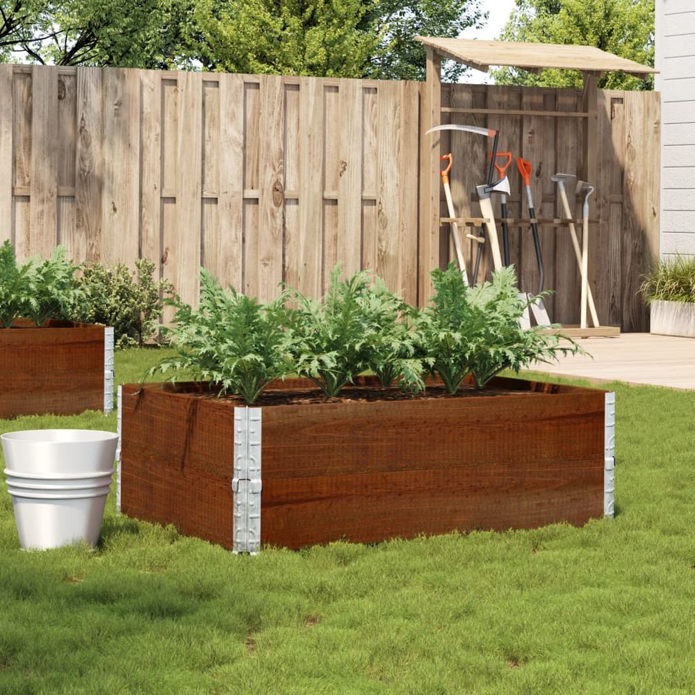 Carré potager surélevé en bois de pin pour jardin terrasse empilable 120x80x41 cm marron