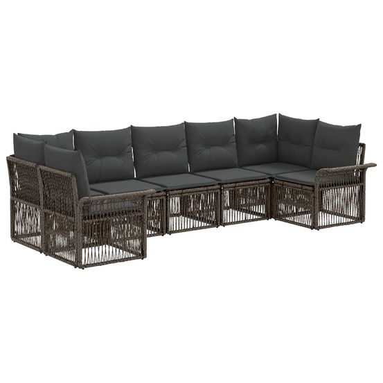 Ensemble de canapé de jardin 7 pc 7-nombre de places gris