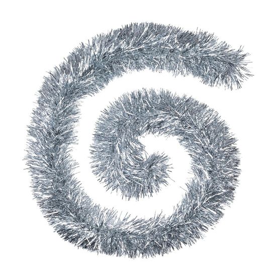 Guirlande de noël boa large 15 cm argent longueur 2 mètres