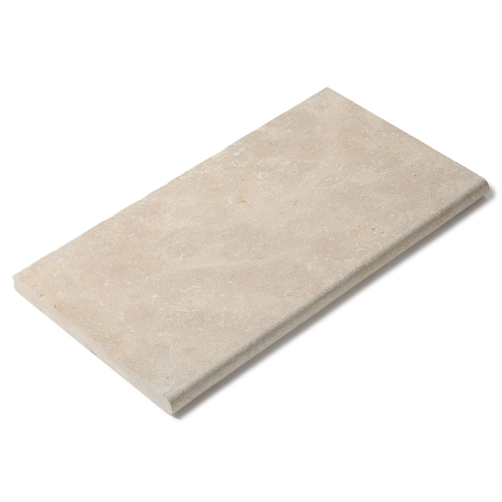 Margelle de piscine pierre de l'atlas beige 61x33x3 cm bord 1/2 rond (à l'unité) - ro'ma nature