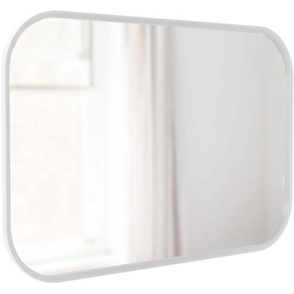Miroir rectangulaire rebord caoutchouc 61 x 91 cm hub blanc