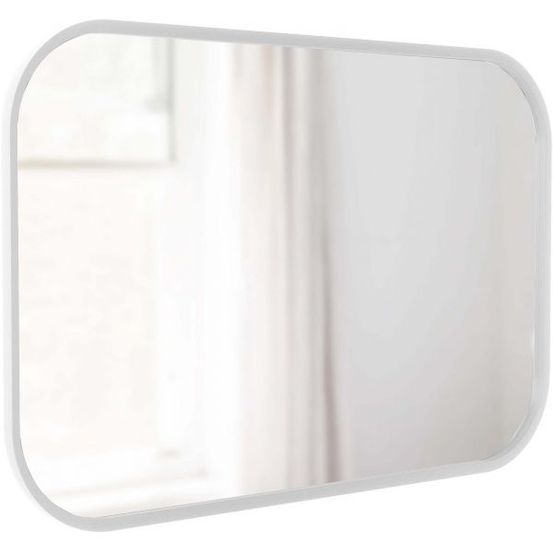 Miroir rectangulaire rebord caoutchouc 61 x 91 cm hub blanc