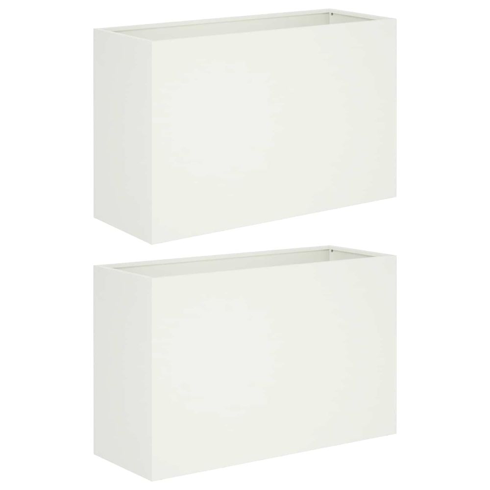 Cache-pot de jardin 2 pc blanc 80 x 30 x 40 cm