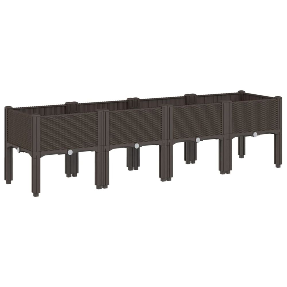 Jardinière d'extérieur avec pieds marron 160x40x42 cm pp