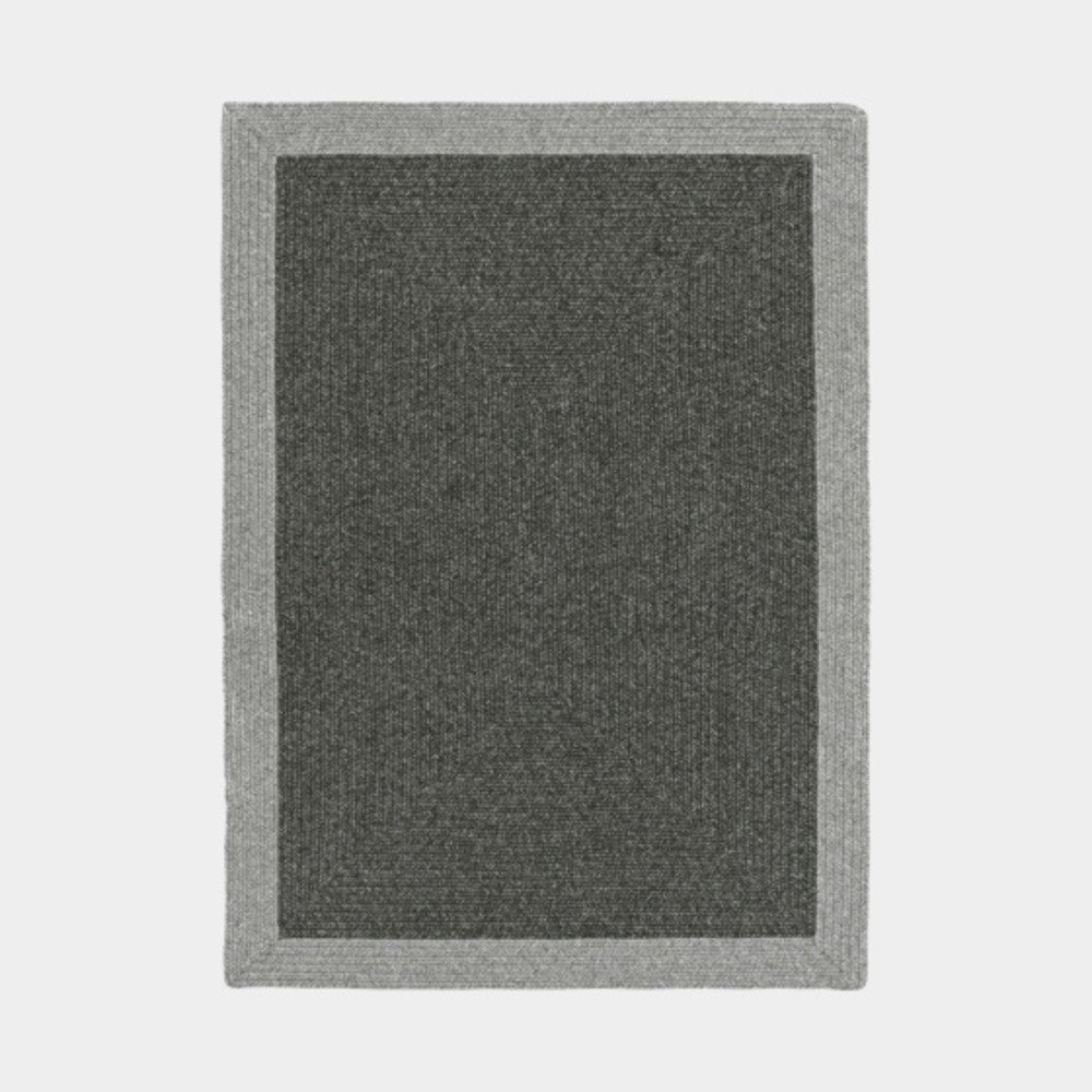 Tapis imitation fibres naturelles extérieur et intérieur - provence - anthracite - 160 x 230 cm