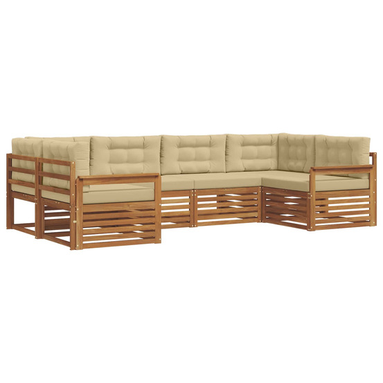 Ensemble de canapés d'extérieur 6 pcs naturel et beige