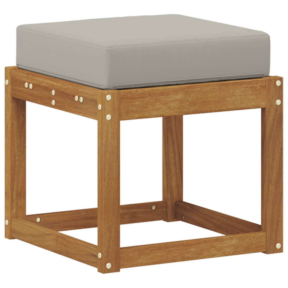 Banc de tabouret gris naturel et clair 43 x 43 x 37 cm