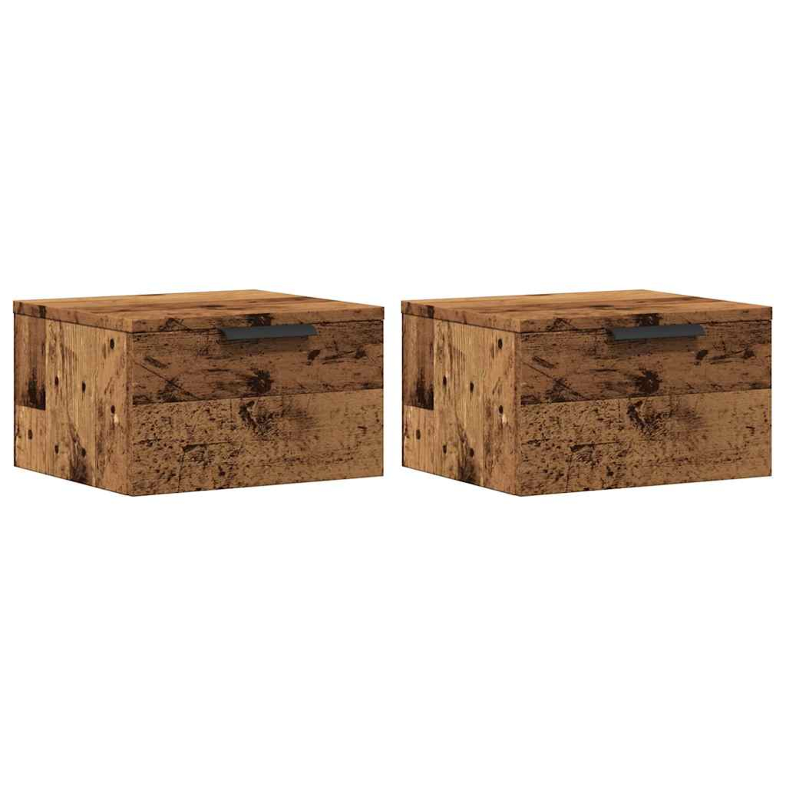 Tables de chevet murales 2 pcs vieux bois 34x30x20 cm