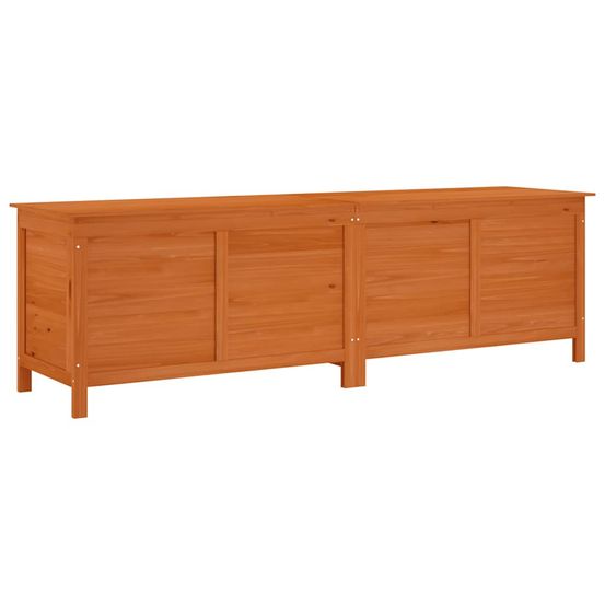 Boîte de rangement de jardin marron bois massif de sapin