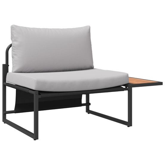 Ensemble de canapé de jardin 2 pièces siège unique avec coussins gris clair