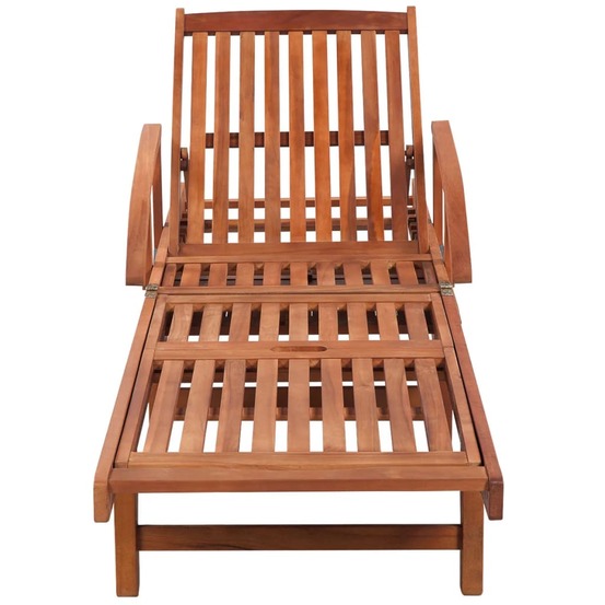 Chaises longues lot de 2 avec table bois d'acacia solide