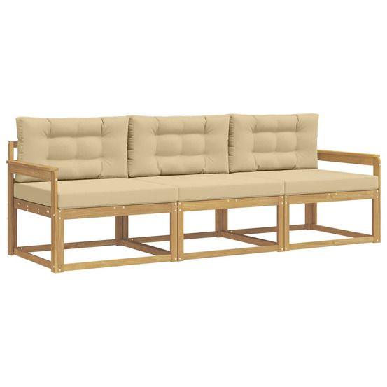 Ensemble de canapés d'extérieur 3 pc blanc et beige polyester