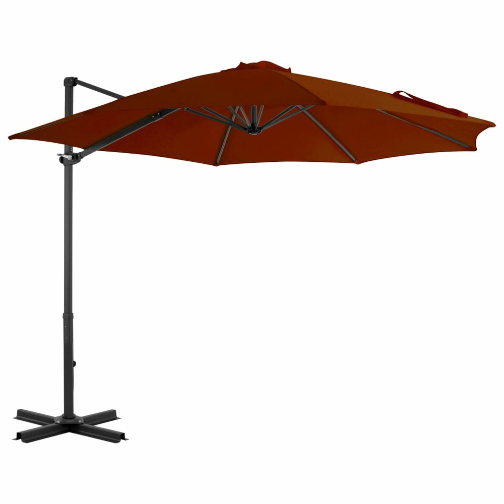 Parasol déporté avec mât en aluminium 300 cm orange