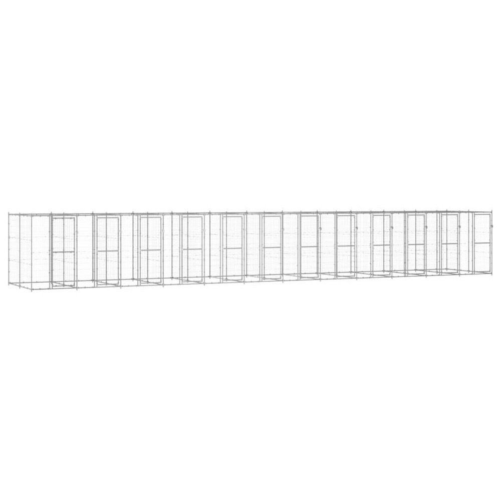 Chenil extérieur cage enclos parc animaux chien extérieur acier galvanisé 29,02 m²