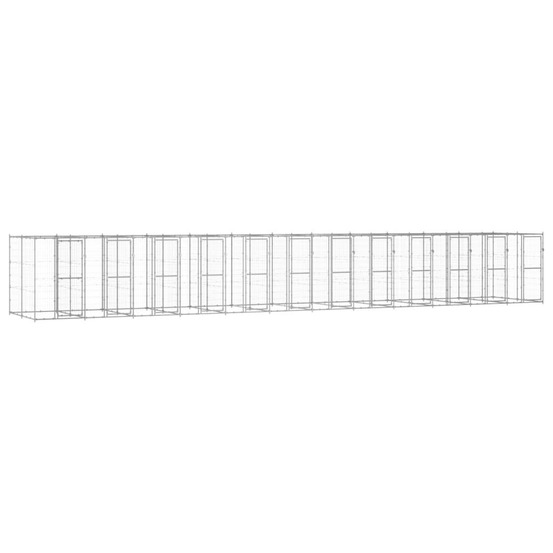 Chenil extérieur cage enclos parc animaux chien extérieur acier galvanisé 29,02 m²