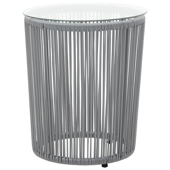 Ensemble de bistro 3 pcs avec coussins rotin pe gris