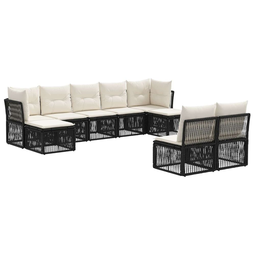 Ensemble de canapé de jardin 9 pc noir polyrotin