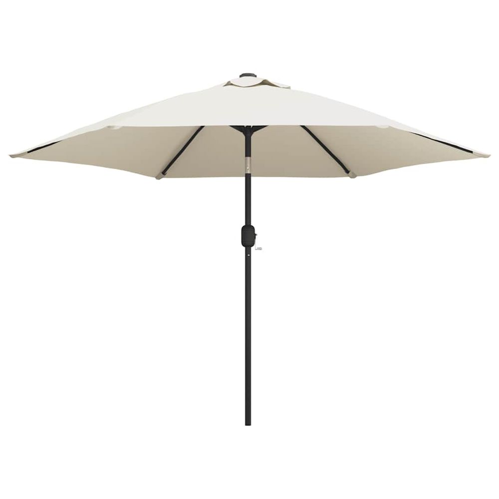 Parasol de jardin en porte-à-faux avec led 3 m blanc sable
