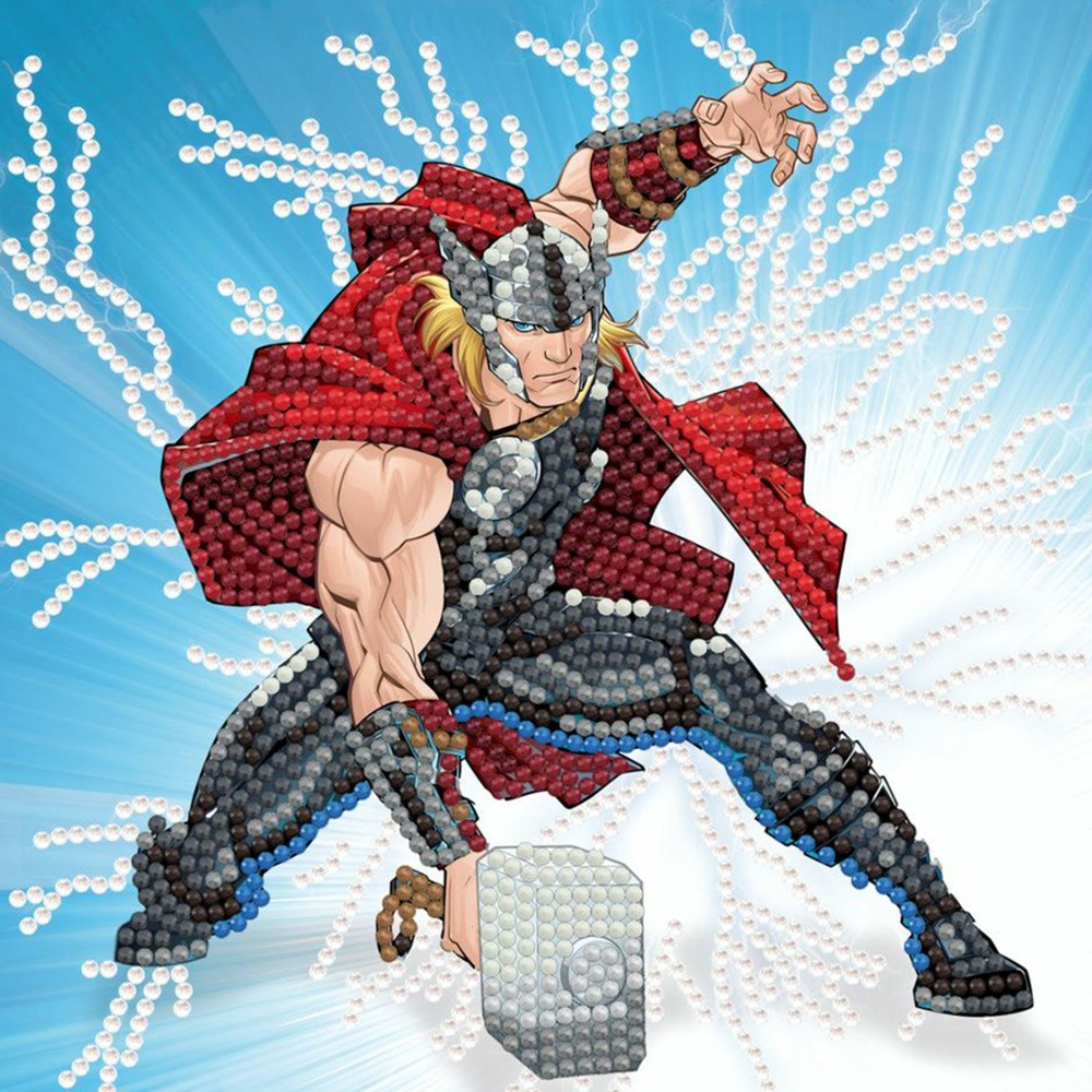 Carte crystal art à diamanter - thor - 18 x 18 cm