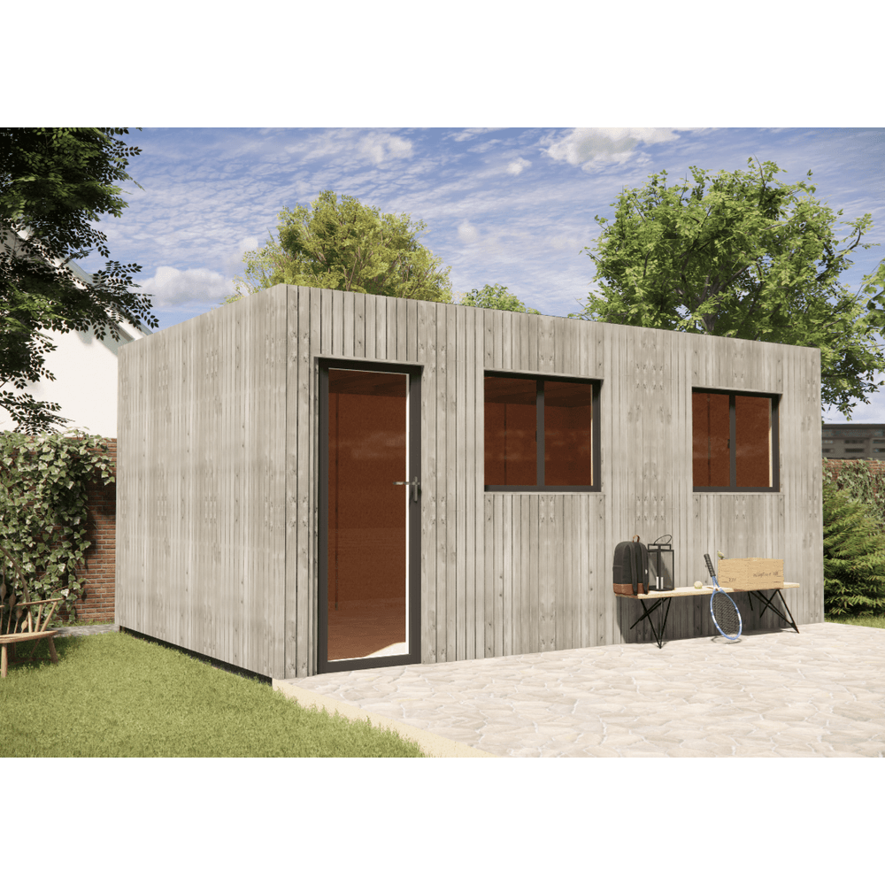 Studio de jardin 4 saisons en bois 5,5 x 3,5 x 2,7 m / isolation re2020 avec plancher isolé / menuiseries alu k-line