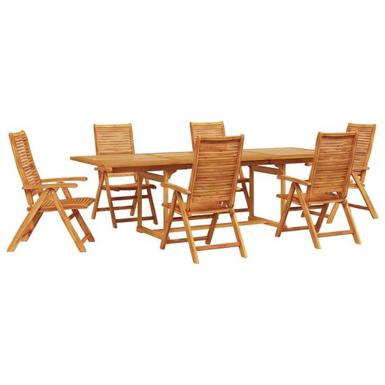 Ensemble de salle à manger pour jardin 7 pc marron