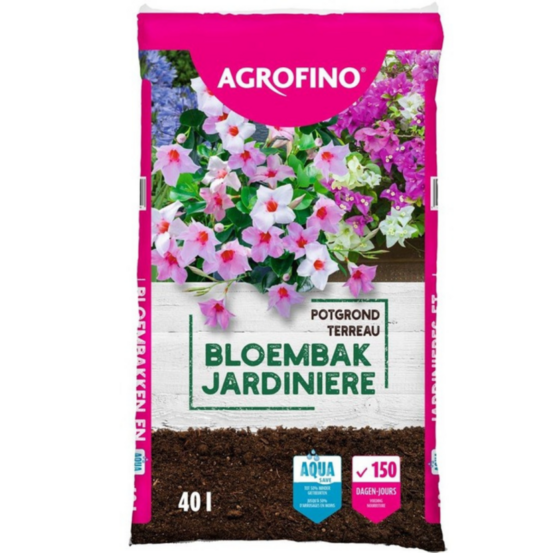 Terreau rosiers, jardinières et plantes d'orangerie agrofino 150 jours de nutrition 40l