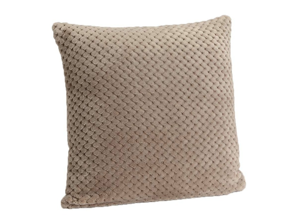 Coussin + housse damier taupe
