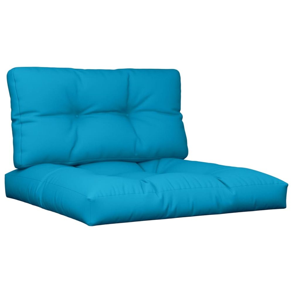 Coussins de palette lot de 2 bleu clair tissu