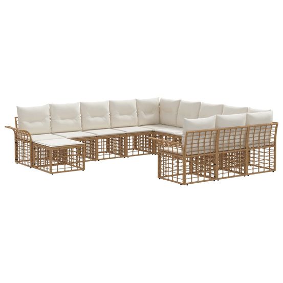 Ensemble de canapé de jardin 12 pc blanc naturel et crème