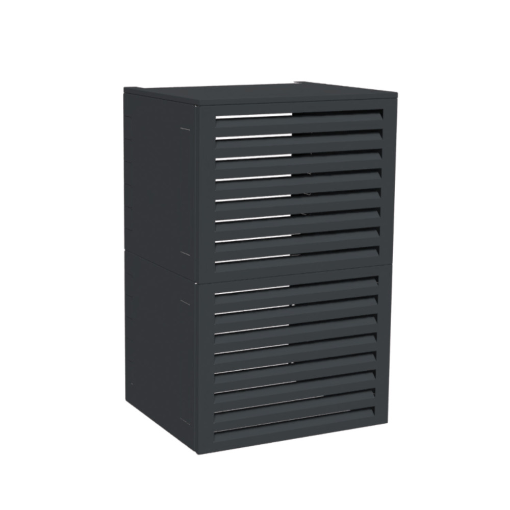 Cache climatiseur, acoustique atole en aluminium thermolaqué - taille 4 : h. 157 x l. 100 x p. 84 cm - gris anthracite