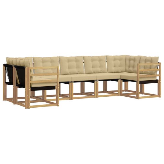 Ensemble de canapés d'extérieur 7 pc blanc et beige