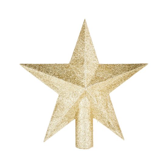 Déco sapin de noël cimier étoile doré pailleté