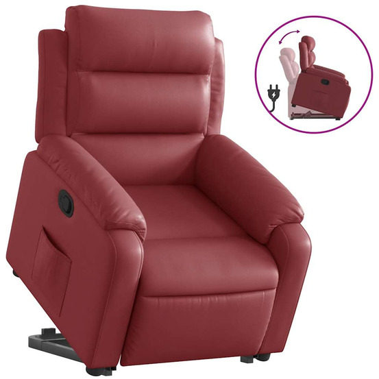 Fauteuil inclinable rouge bordeaux similicuir