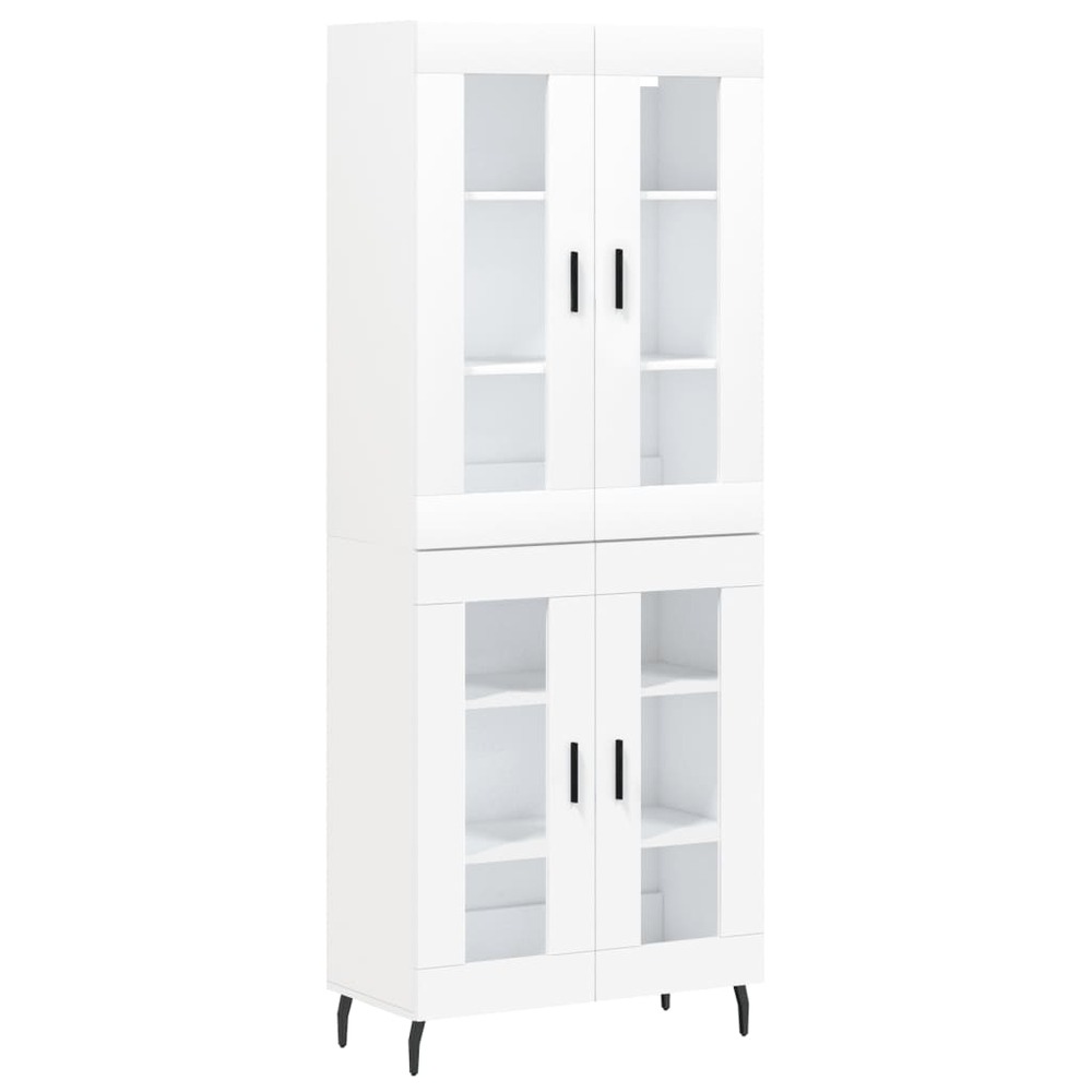 Buffet bahut commode armoire meuble de rangement organisateur cuisine salle de séjour salon haut 69,5 x 34 x 180 cm bois d'in