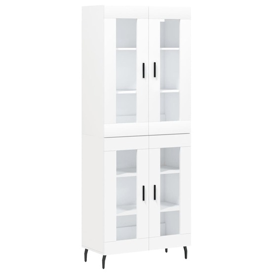 Buffet bahut commode armoire meuble de rangement organisateur cuisine salle de séjour salon haut 69,5 x 34 x 180 cm bois d'in