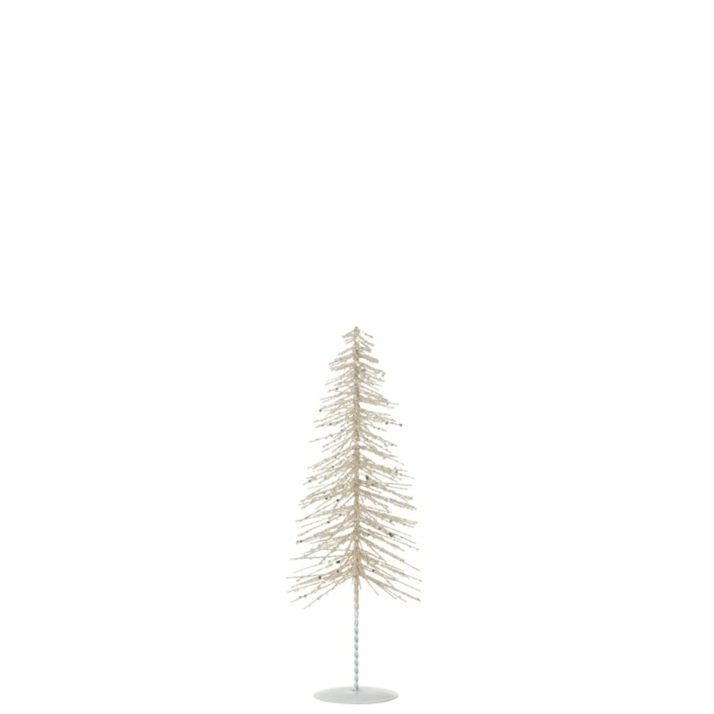 Sapin de noël décoratif à paillettes en plastique argenté 10x10x32 cm
